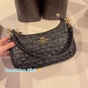 NWT Coach Teri Shoulder Bag In Signature Leather CY774 In Black